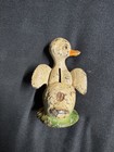 Antique Hubley Cast Iron Metal Duck Penny Piggy Bank Original Paint