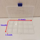 6pcs Clear Plastic Storage Boxes 15 Grids Organizer Container Small Item Boxes