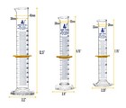 Eisco Labs Premium Graduated Cylinder Set - 50ml  100ml   250ml - Astm   Class A
