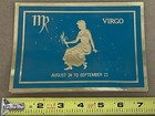 Vintage Metallic Shiny Happy Birthday Virgo Greeting Card Horoscope Astrology