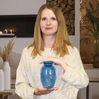 Trupoint Memorials Small Pet Urn Blue Paws Print For Dogs Cats Up To 17 Lbs