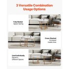 Uimoso Nesting Coffee Table Set Of 2 Round Coffee Table 23 6 In  white   Gold 