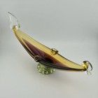 Murano Sommerso Gondola Ashtray Trinket 13    Amber amethyst Uranium Foot 60s Vtg