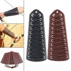 1 Pair Medieval Pu Leather Punk Arm Guards Knight Bracer Gothic Armor Wristband