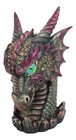 Medieval Fantasy Hydra Fin Red Spiked Dragon Head With Bright Eyes Statue 8 h