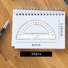 30pcs Clear Plastic Student Math Protractor 6-inch Long 180 Degree For Angle    