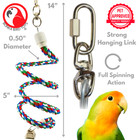 Bonka Bird Toys 2762 Small Swivel Rope Bungee Boing Swing Perch Spin Parrot Toy
