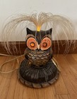 Vintage Ceramic  Brown Owl Night Light Up Lamp  