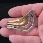 Vintage Taxco Sterling Brooch Pin Brass Mixed Metal Modernist Abstract Mexico
