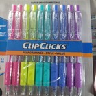  lot Of 2  Clip Clicks Ball Point Pens  assorted Colors  10 Count Each
