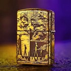 Zippo Custom Clown Joker Lighter Case Only Heavy Engraved Brass Rare