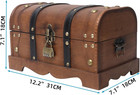Vintage Wooden Treasure Chest Box With Lock     12 2 x7 1 x7 1   brown