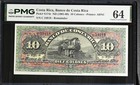 Costa Rica P  S165r 10 Colones  Nd  1901-14  Remainder Banco De Costa Rica Train