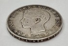1895 Puerto Rico Alfonso Xiii Silver Pesos 5 Pesetas Km24