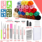 Needle Felting Kit Wool Roving 24 Colors Set Includes Needles Tools For