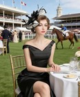 Z x Sinamay Fascinator Hat Floral Feather Pillbox Derby Hats For Women Weddin   