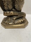 Vtg Brass Owl   s On Branch Bookend  Door Stop  Figurine 1950s Heavy Made Usa 11