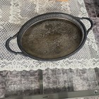 Vintage English Silver Mfg Corp Mrr Engraved Oval Ornate Tray With Handles