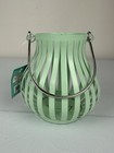 Green Metal Hanging Lantern Tea Light Holder