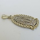 Sterling Saint Virgin Mary Religious Pendant Gold Vermeil Mexico 5 9g  6214 