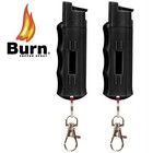 Burn Pepper Spray Self Defense Police Strength 1 2 Oz With Keychain Black 2 Pack