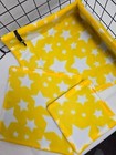 Fleece Cage Liners-lofts-cuddle Sacks-beds-pee Pads-hidey-white Stars On Yellow