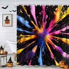 1pc Waterproof Shower Curtain Colorful Paint Splash Pattern For Bathroom Decor