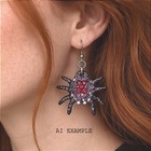 Handmade Spider Earrings Purple Resin Glitter Goth Halloween Ooak