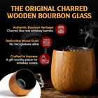 The Original Charred Wooden Bourbon Drinking Glass   Charred Old Fashioned Glass