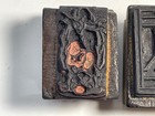 Vintage Antique Lot Of 5 Wood Printing Block Press Ink Stamp