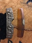 Vintage Faux Tortoise Shell Comb In Silver Plate Repousse Case Made In Denmark