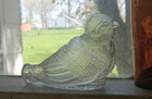 1870s Figural Sparrow Bird Cologne Bottle Hand Blown Cute 