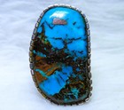 Chief Dodge Modern Navajo Big Turquoise Ring Sz 10-1 4