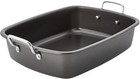 Nonstick Roaster With Floating Rack  18-inch-by-13-inch  Black