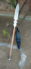 Handmade Tribal Spear Warrior Spear With Carved Wood Handle Polished Steel Blade