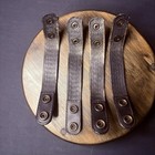 Black Basket Weave Leather Duty Belt Keepers  7 5   with Hidden Double Snaps