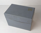 Vintage Industrial Hinged Lidded Small Metal Box Grey Organization Recipes Flaw