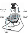 Graco Duetsoothe Swing And Rocker With Removable Swing Seat 6 Speeds For Toddler