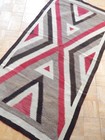 C1920s Antique 38 X73  Navajo Indian Ganado Eye Dazzler Rug - Large Size