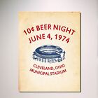 Vintage 10 Cent Beer Night Baseball Cleveland Indians Flyer Replica Print Gift