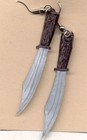 Mini Fake Dagger Knife Funky Earrings Goth Biker Emo Punk Costume Weapon Jewelry