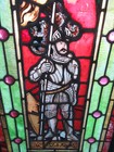   Antique Stained Glass Window Conquistador   20 X 36   Architectural Salvage