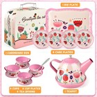 Tea Party Set For Little Girls  Flower Tea Set Toys For Girls Age 3 4 5 6 Yea   