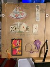 Vintage 1920 Greeting Cards Tags Glued To Scrapbook Pages Cute Playing Cards