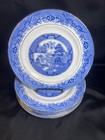 Lot Of 5 Rare Antique Royal Grafton  Trasferware Blue Willow Salad Plates 8   
