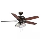 Hampton Bay Rockport 52 In  Indoor Led Bronze Ceiling Fan With Light Kit