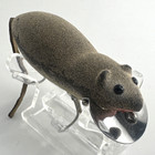 Vintage Heddon Meadow Mouse Fishing Lure Rare Gray Velvet Body Leather Tail Old