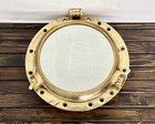 Maritime Old Vintage Ship Salvage Brass Window Porthole W  Mirror Glass Set Of 5