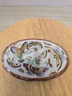 Vtg Chinese Hand Painted Porcelain Lidded  Trinket Box Butterflies
