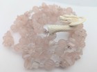 Vtg Finely Carved Chinese Dragon Head Rose Quartz Bead Necklace